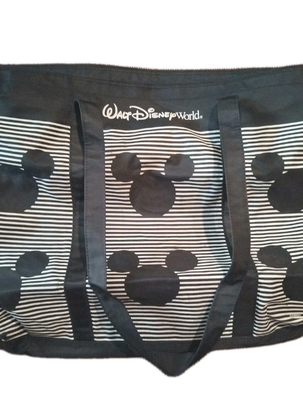 Disney Black and White Mickey Striped Tote Bag